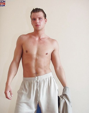 Straight boy shows uncut cock